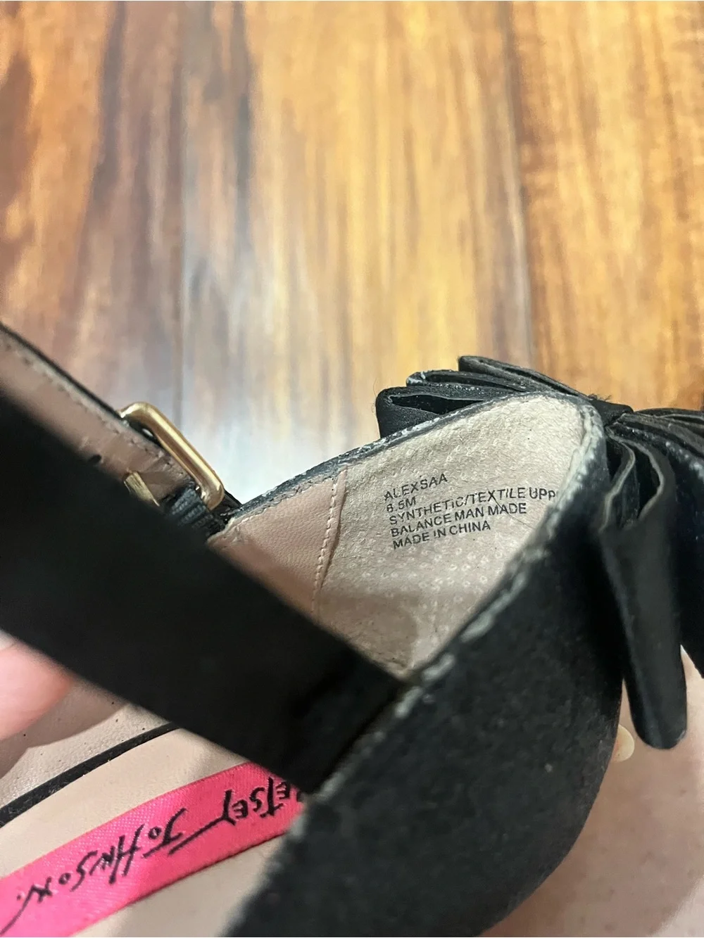 Betsey Johnson Alexsaa Black Glitter Bow Platform Heels 6.5